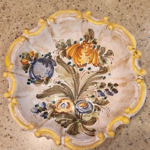 Vintage Meiselman Hand-Painted Floral Ceramic Dish - Picture 2 of 4